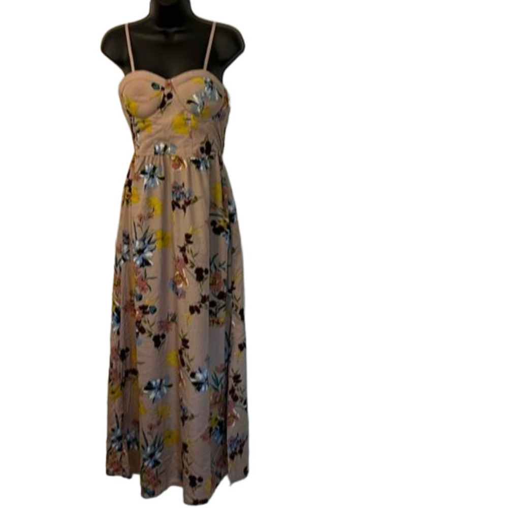 Band of the Free Spaghetti Strap Dress Floral Mauve Pink Women Size Medium